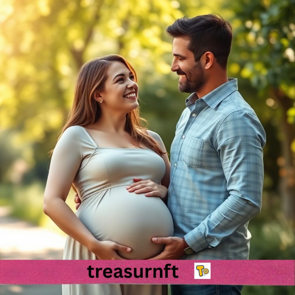 Maternity Photo Caption With her husband